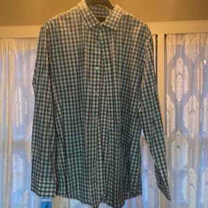 XL- Banana Republic Black/Green Long Sleeve Button Down